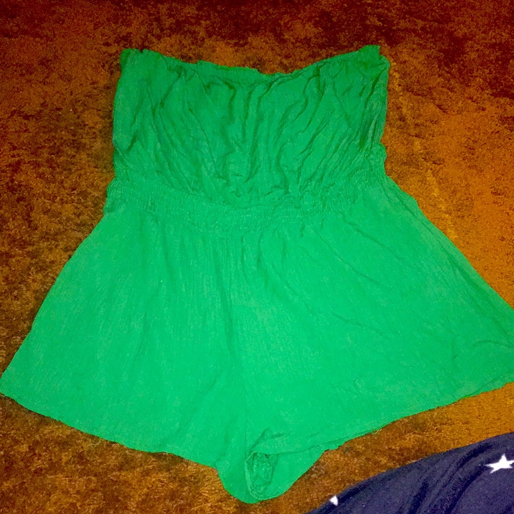 GET 4 $5 😊 Forever 21 green tube top Romper
